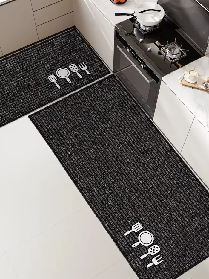 VIKAMA 2PC ensemble de tapis de cuisine antidérapant absorbant facile à nettoyer