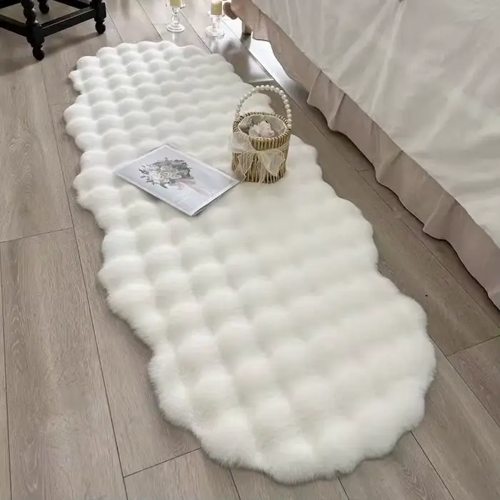 Nouveau tapis style crème pour salon et chambre, tapis moelleux épaissi et tissé, coussin de fenêtre