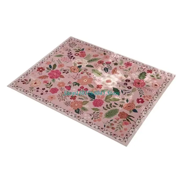 R53F Tapis zone facile à nettoyer avec floral vintages tapis pour entrées