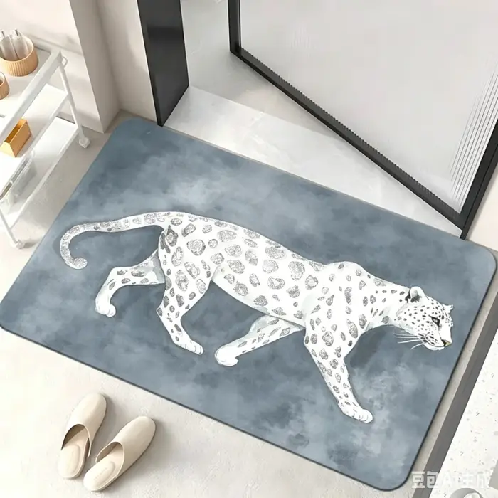 Tapis de bienvenue de luxe motif léopard