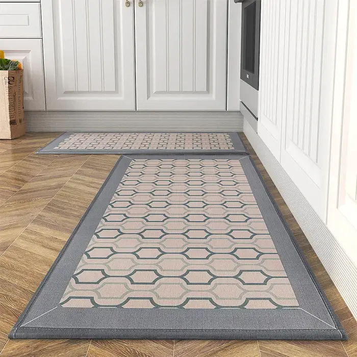 Lea-Tapis en Coton et Lin pour Porte de Cuisine, Polymères, pour Chambre à Coucher, Absorbant l'Eau et 0il, Non-ALD, Résistant à l'Eau, D343