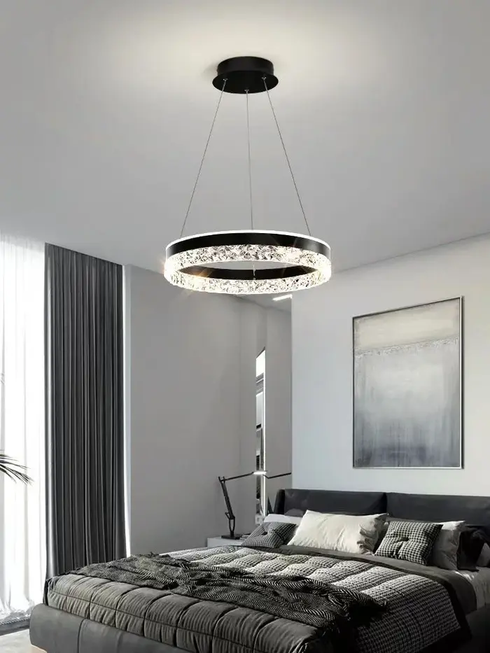Lampe à suspension en cristal pour chambre à coucher