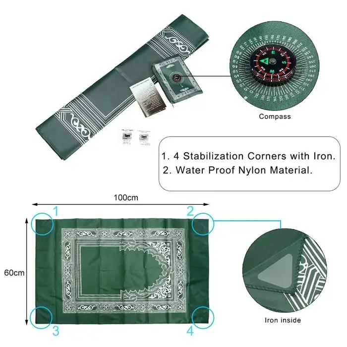Tapis de prière de poche de prière Portable