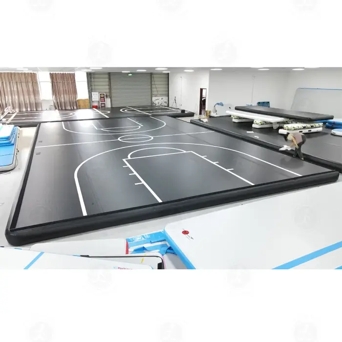 Tapis de terrain de basket-ball gonflable noir