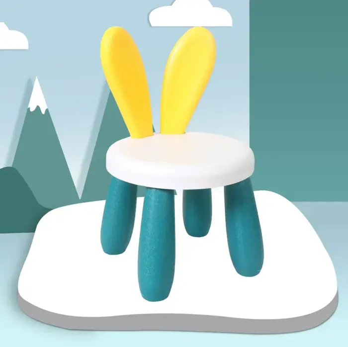 Adorable lapin maternelle enfants chaise en plastique épaissi pied de lit meubles antidérapants