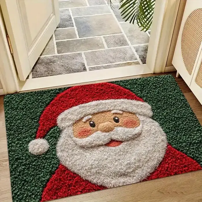 Paillasson de noël Imitation cachemire, tapis de sol pour porte d'entrée, antidérapant, décorations 