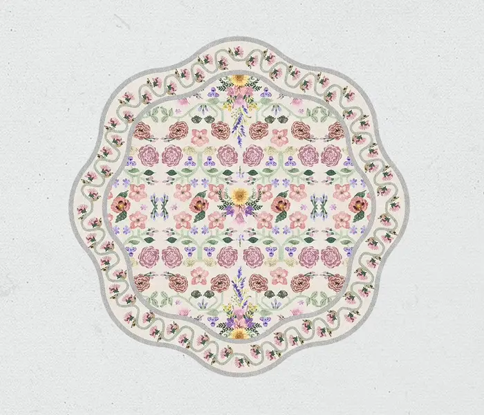 Tapis de style français pour chambre à coucher, motif floral, décoration de salon, tapis moelleux et
