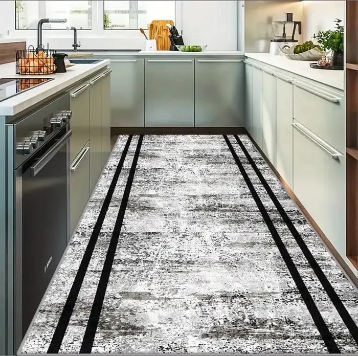 Tapis de couloir géométrique moderne