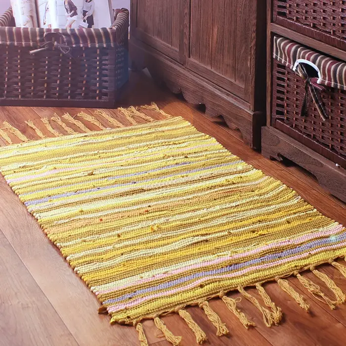 Tapis et tapis à pampilles rétro en tissu de coton, fait à la main, pour la maison, le salon, tapiss