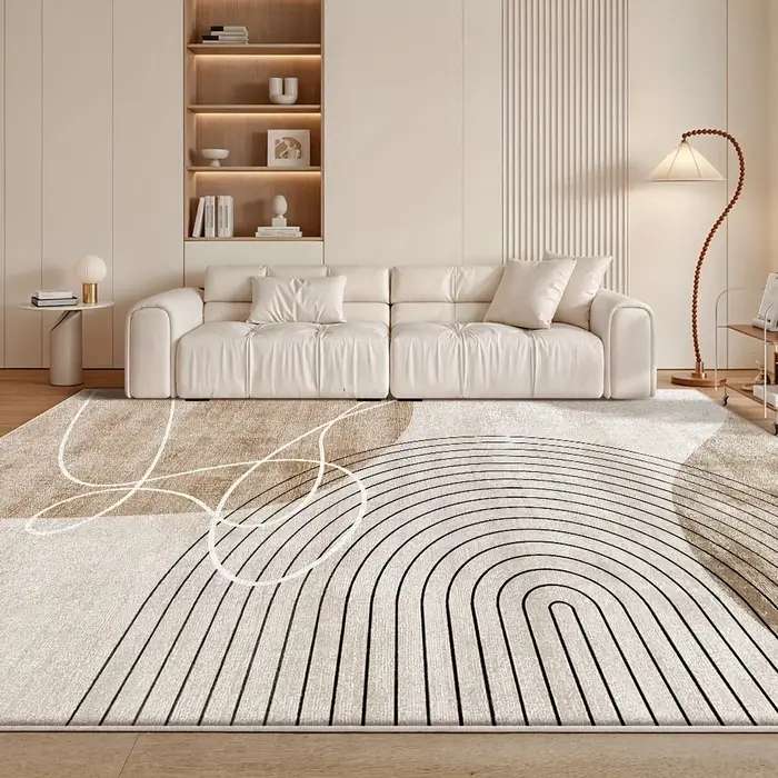 Tapis abstrait bohème VIKAMA adapté à une décoration luxueuse et créative dans les cafés