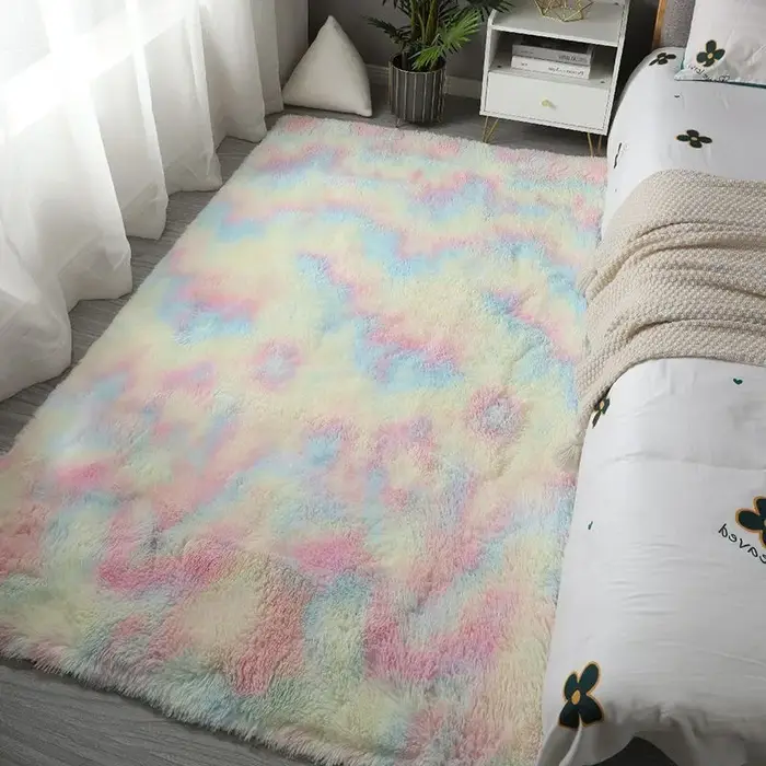 Tapis de chambre à coucher rose pour chambre d'enfant