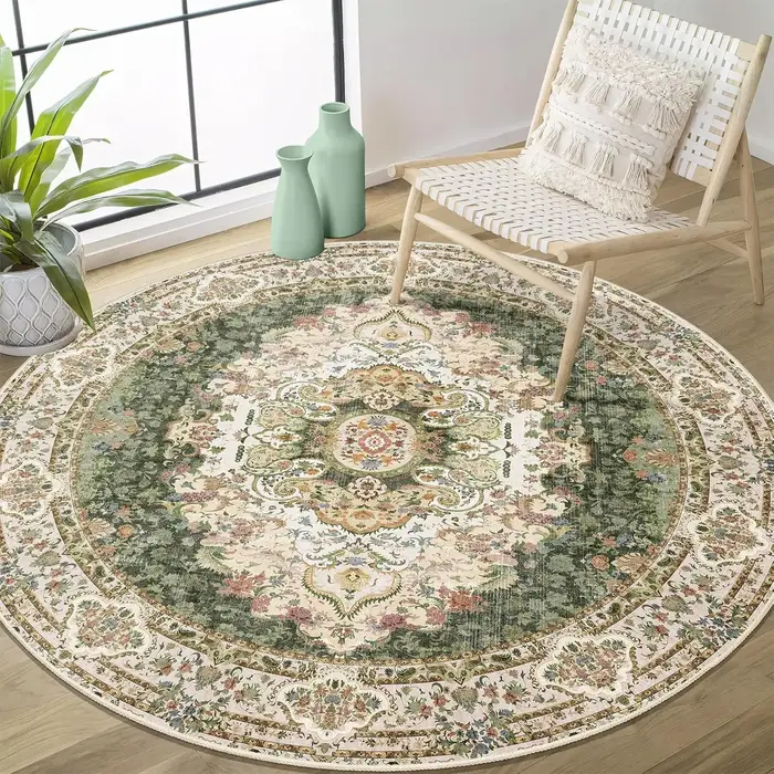 Tapis circulaire à motif Floral rétro