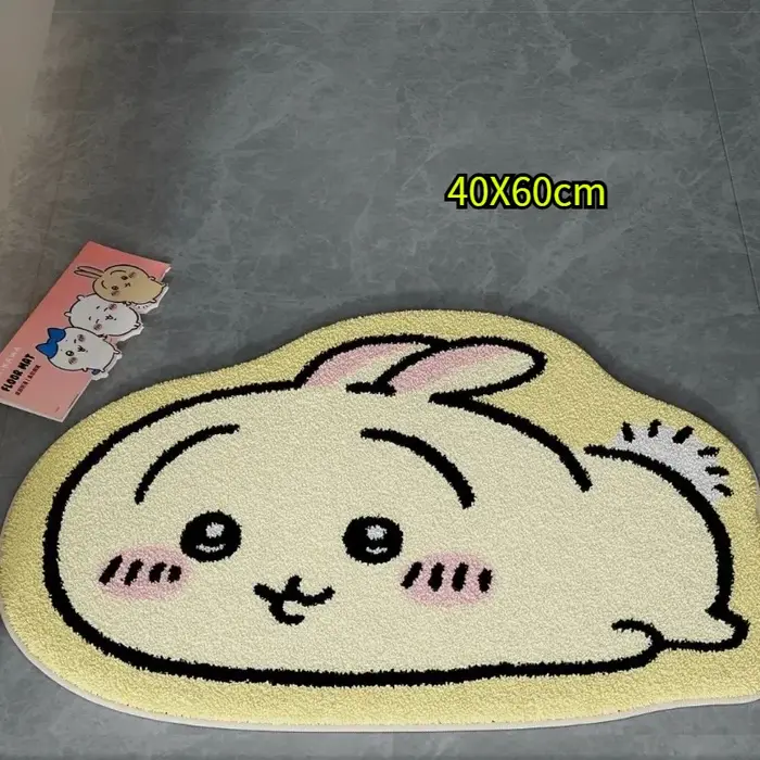 Tapis de dessin animé Chiikawa HOT Sale, tapis de sol en peluche Anime Hachiware Usagi, tapis antidé