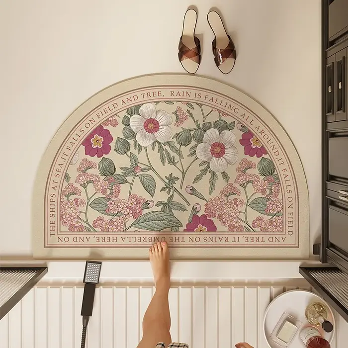 HOFloor Polymères Tapis floral semi-transparent américain