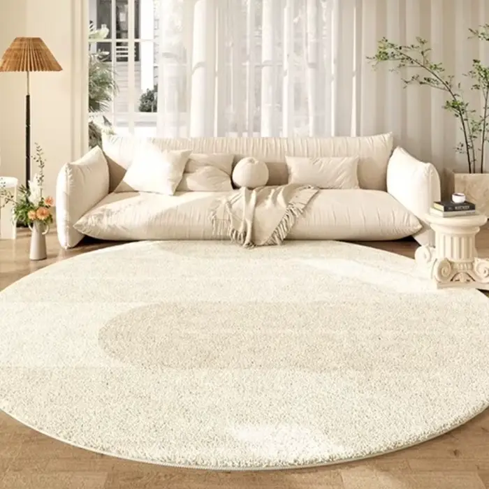 Tapis rond de décoration de salon de Style crème