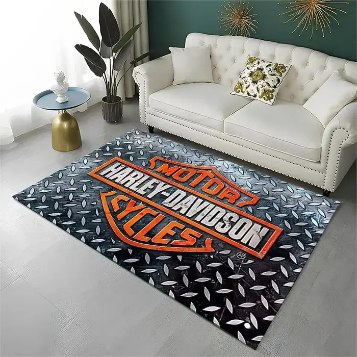 Tapis antidérapant rétro H-Harleys Racing Moto pour salon