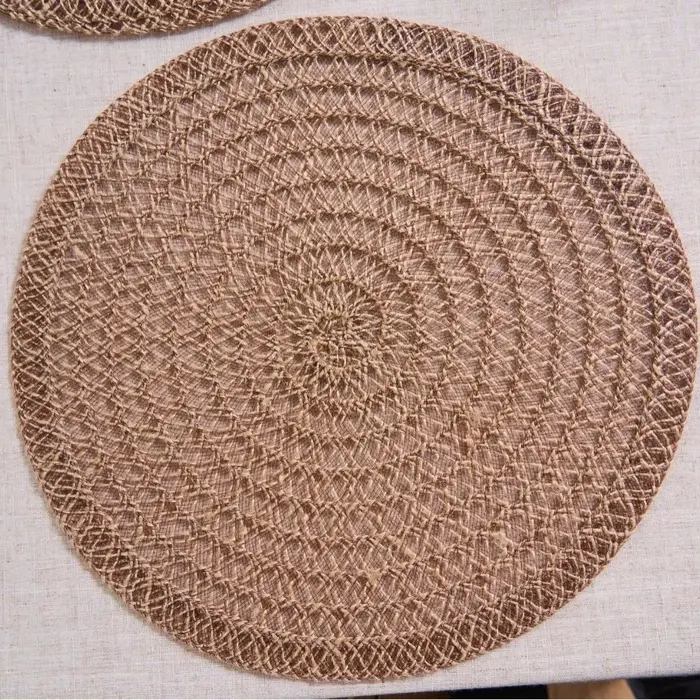 Tapis de Table creux de Style Rural, napperon tissé en corde de chanvre, isolation, plaque de décora