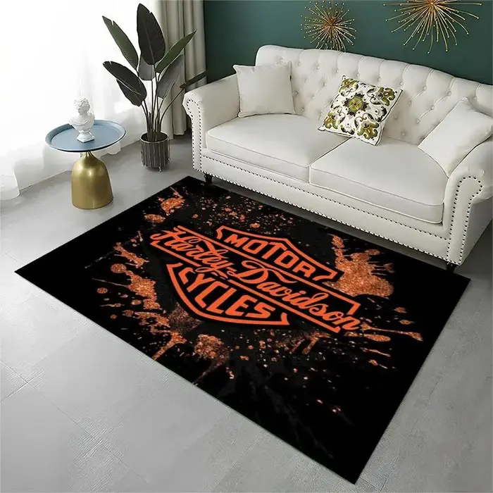 Tapis antidérapant rétro H-Harleys Racing Moto pour salon