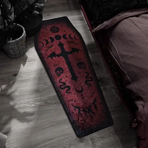 Tapis de style gothique pour chambre à coucher, Bloody Mary Coffin lea, Halloween, salon, décoration