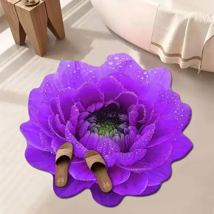 Tapis à fleurs, tapis de sol pivoine douce de forme spéciale