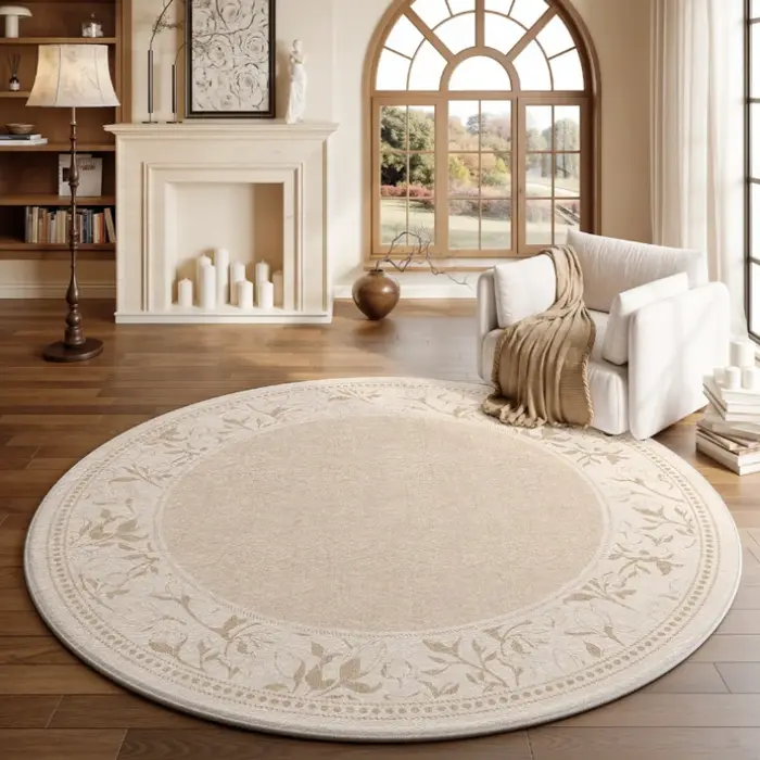 Tapis rond de style français pour la décoration de chambre