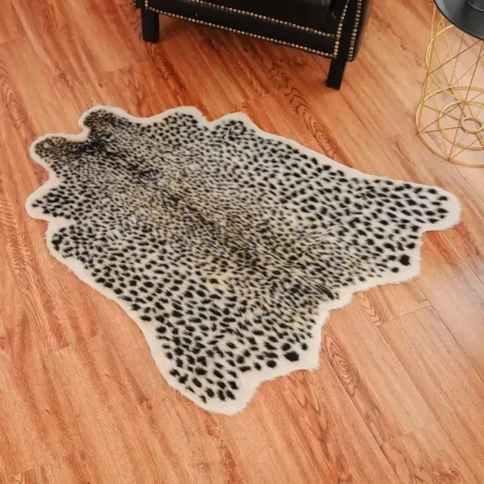 Nouveau tapis imprimé cerf et léopard, doux et confortable, tapis artificiel pour salle de bain, chambre, salon, décoration intérieure