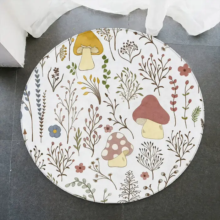 Tapis champignon personnalisé en flanelle douce