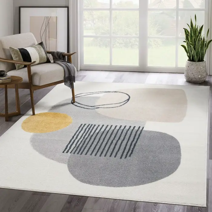 Grand tapis géométrique en fausse laine de Style nordique
