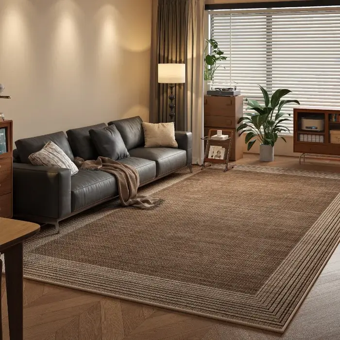 Tapis imprimé en Jute tissé marron