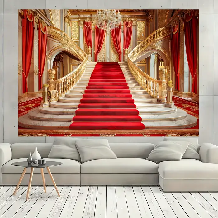Fond luxueux de palais de tapis rouge