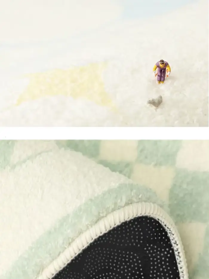 Tapis de chambre à coucher en damier irrégulier