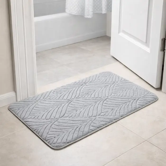 Tapis de salle de bain en jacquard absorbant confortable