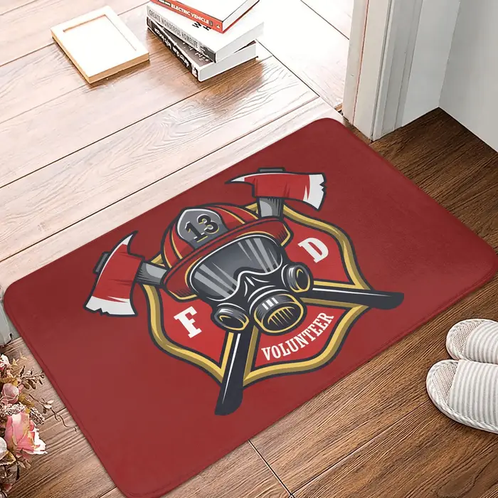 Tapis de porte d'entrée de crâne de pompier, antidérapant, intérieur, imperméable, paillasson de sau