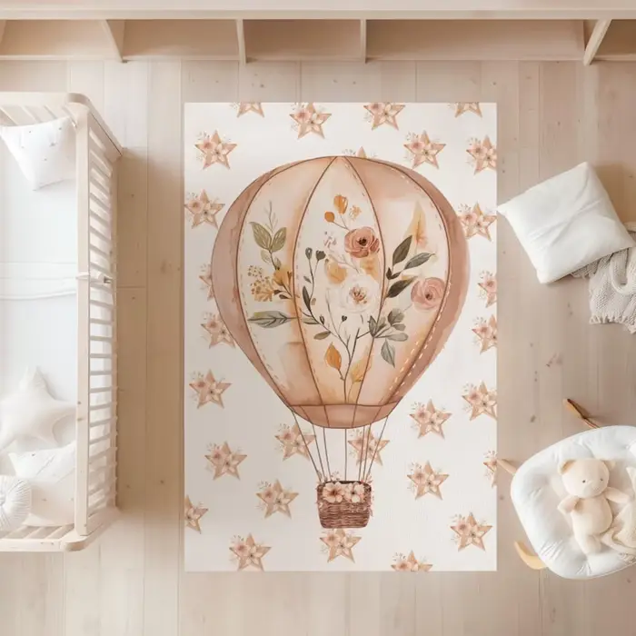 Tapis de pépinière Boho Hot Air Balloon
