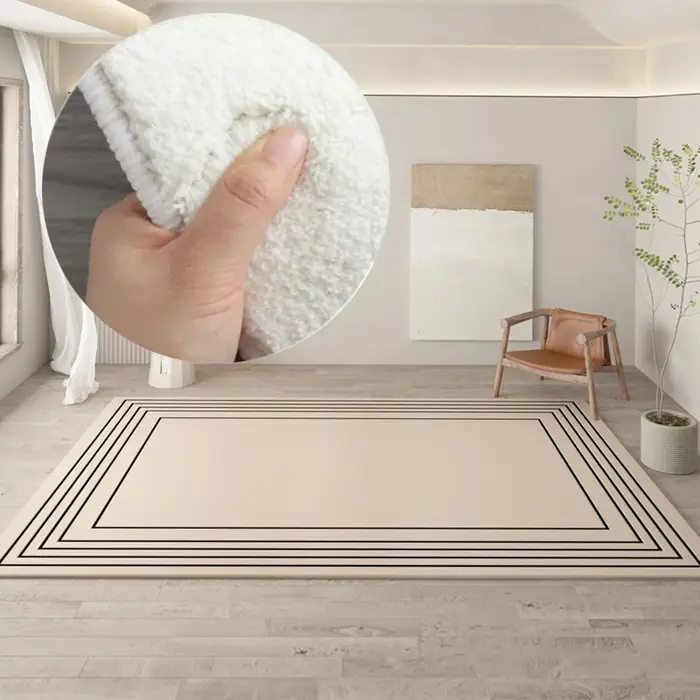 Tapis rond irrégulier en peluche
