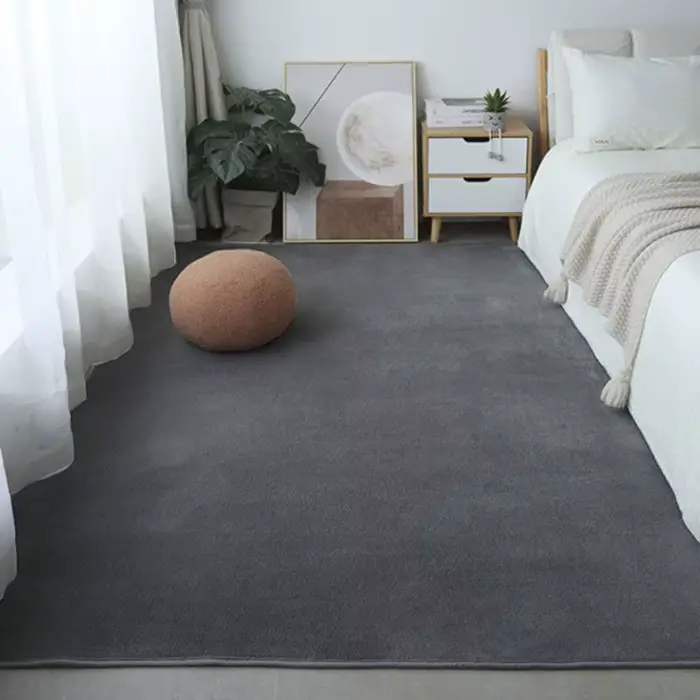 Grand tapis en velours de corail pour décoration de maison, 200x200 CM, couleur unie, pour salon, ca