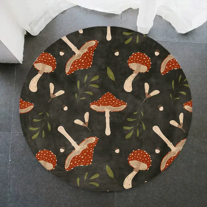Tapis champignon personnalisé en flanelle douce