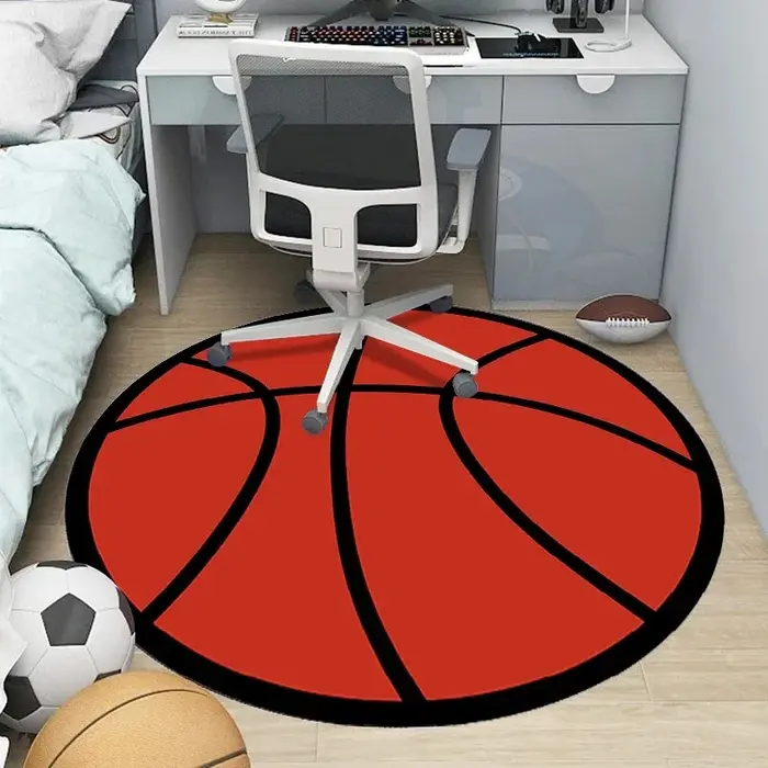 Tapis de sol à motif de ballon de sport, de Football, de basket-ball, "ALL STARS", circulaire, pour décoration de la maison, chambre à coucher, salle d'étude