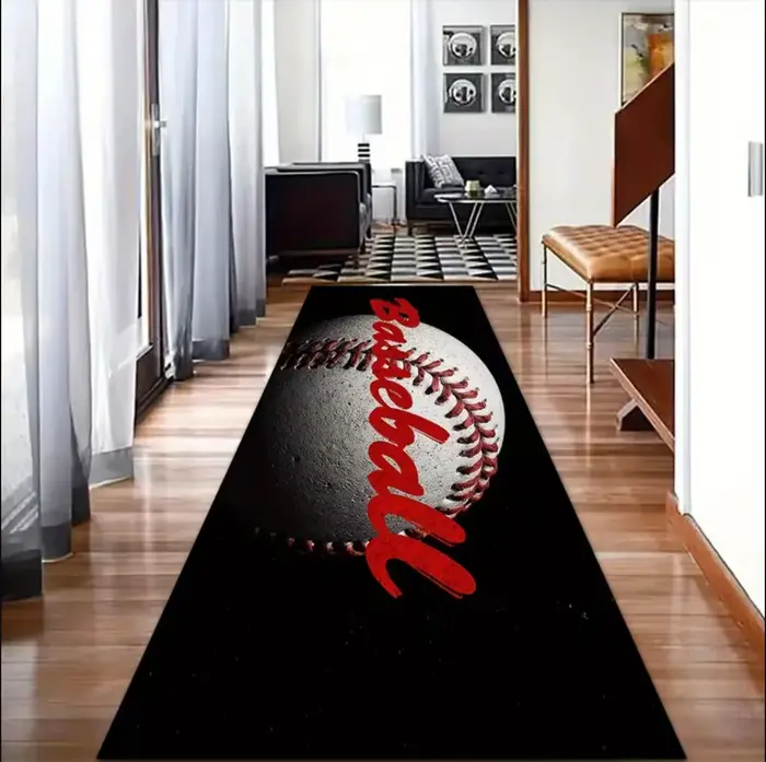 Tapis de couloir à thème baseball