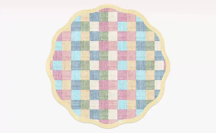 Tapis rond moelleux et doux de couleur Dopamine pour la décoration du salon, tapis de chevet de styl