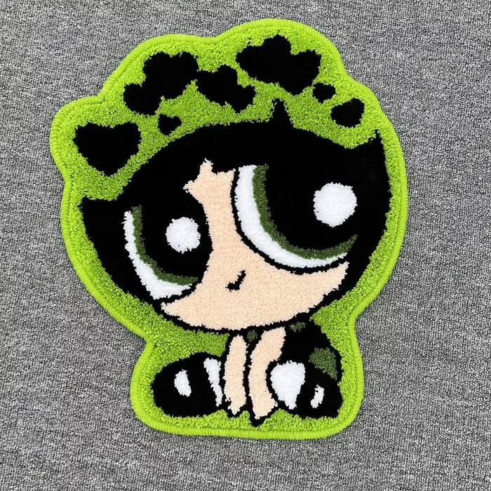 Tapis moelleux touffeté pour la décoration intérieure, Powerpuffs Girls, lea Cartoon, Anime Blossom