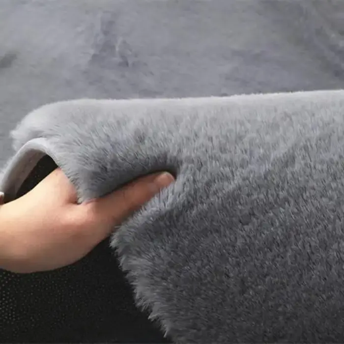 Tapis moelleux en fausse fourrure de lapin