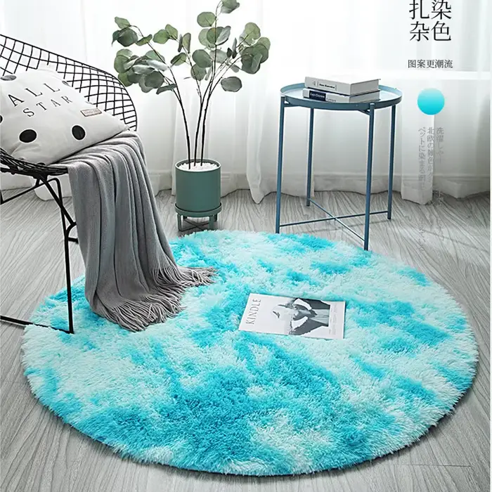 Tapis de chambre rond à cheveux longs