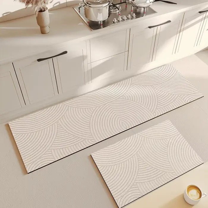 Tapis de bain de douche Super absorbant, antidérapant, Simple, entrée de cuisine, porte douce, côté 