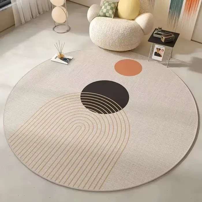 VIKAMA Tapis rond moderne et minimaliste