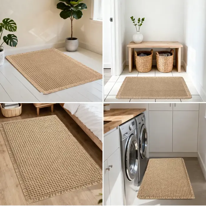 Tapis de bain gaufré super absorbant antidérapant
