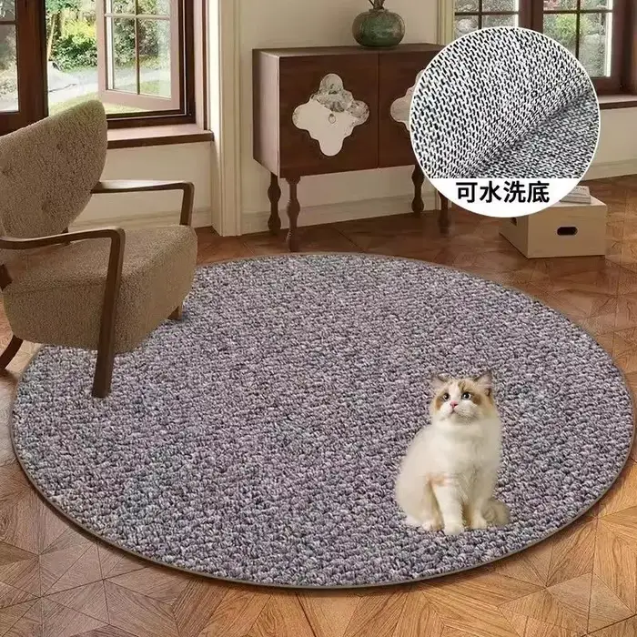 Tapis circulaire durable et résistant à la saleté pour salon