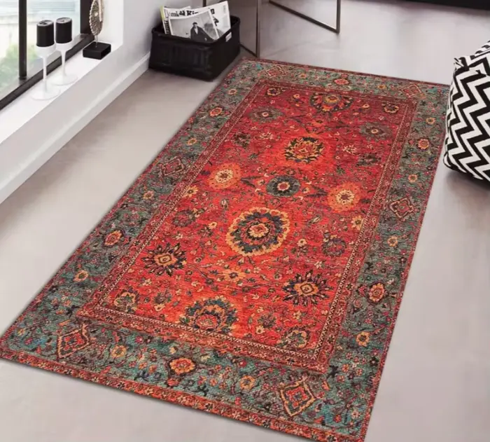 Tapis de style bohème persan à motifs sombres