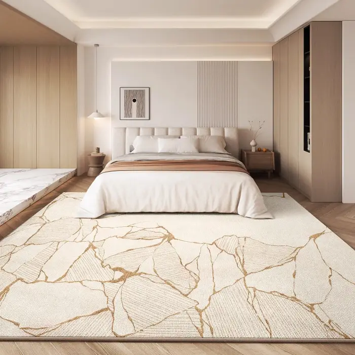 Tapis en peluche épais et antidérapant pour décoration de chambre à coucher