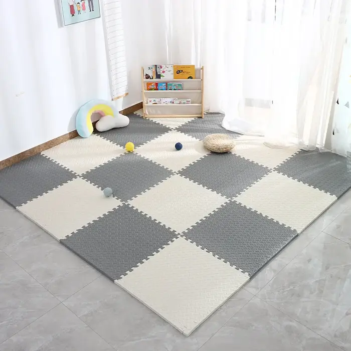 Carreaux de sol en mousse EVA à emboîtement pour salle de sport à domicile, polymère de fitness, puz